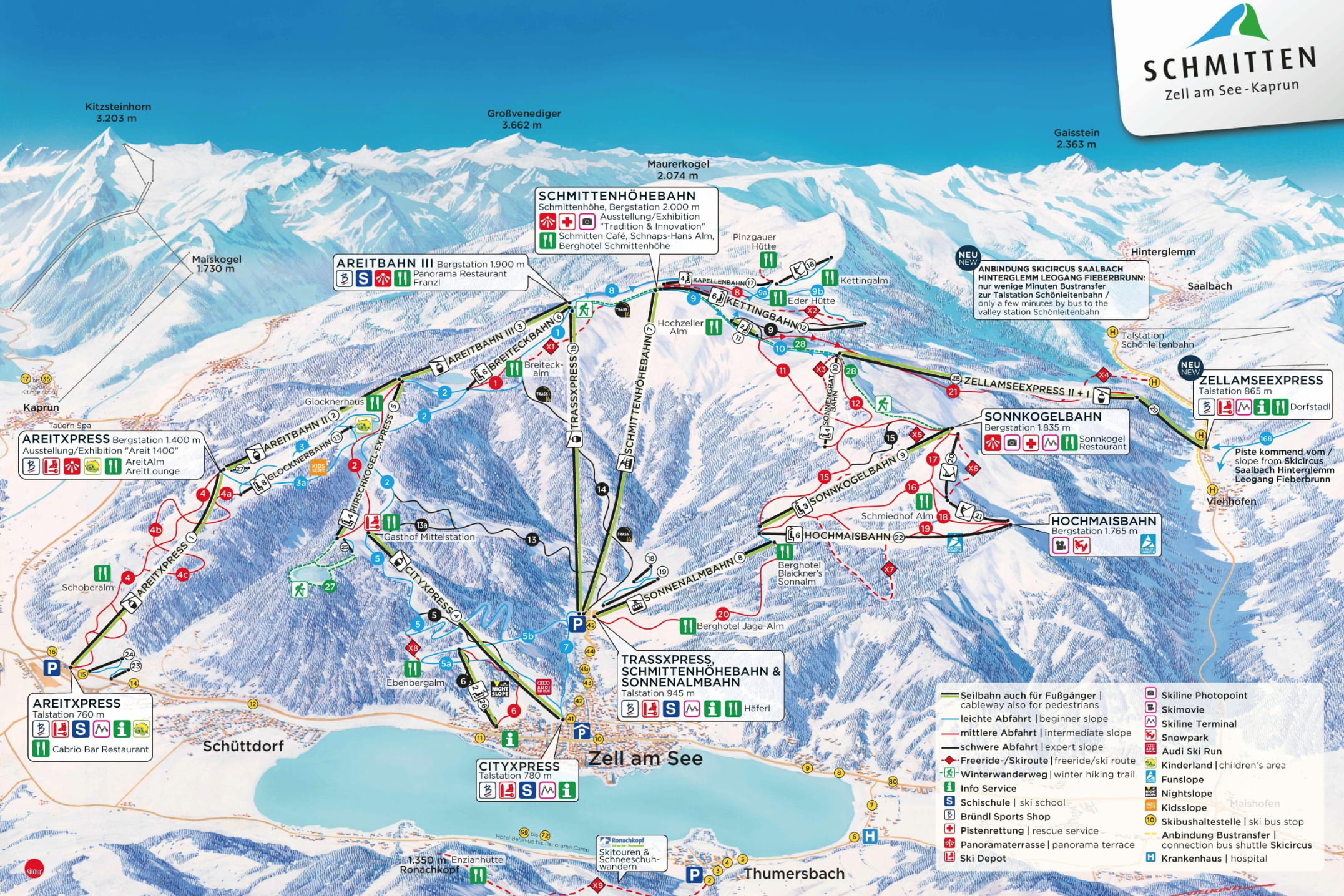 Skigebied Zell Am See Kaprun 77 Km Piste   Schmitten   Zell Am See 